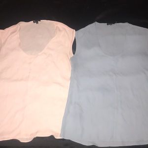 Pink and also blue blouse